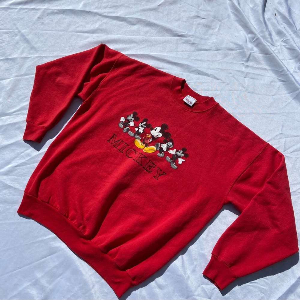 Y2K Red Mickey Mouse Disney Sweatshirt